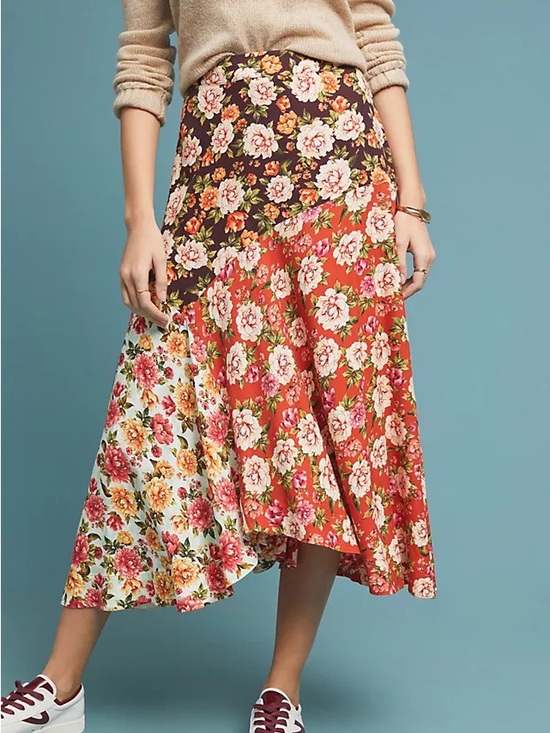 FARM Rio Dresses & Skirts - SOLD Farm Rio Floral Patchwork Midi Skirt - Multicolor